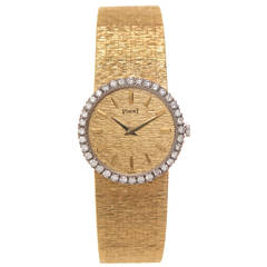 Piaget Lady's Yellow Gold Diamond Bracelet Wristwatch