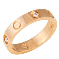 Cartier Diamond Pink Gold Love Ring