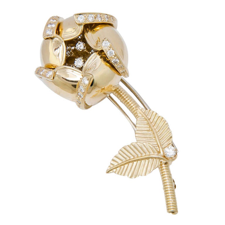 Hammerman Brothers Articulated En Tremblant Flower Brooch
