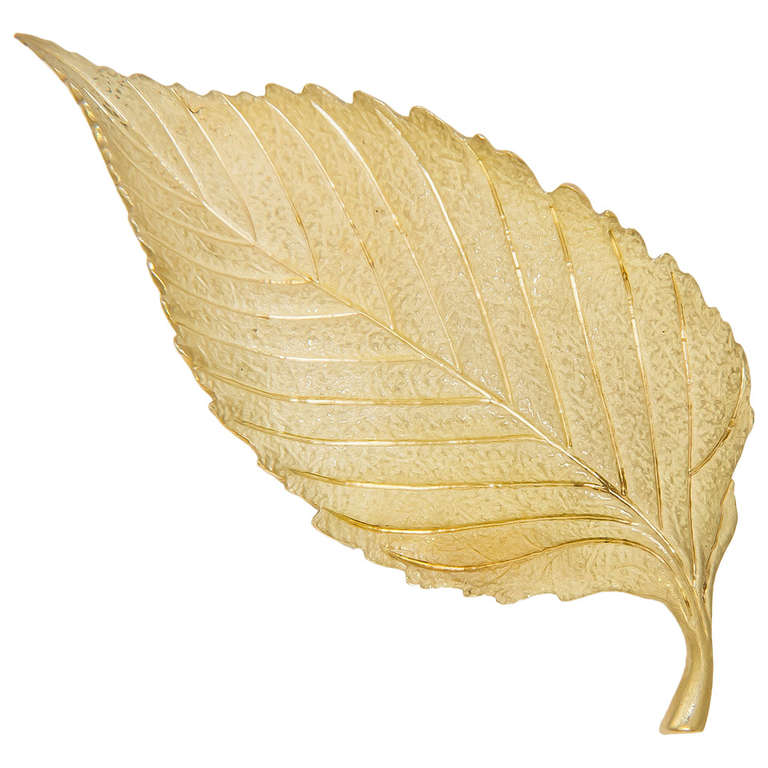 Tiffany & Co. Yellow Gold Leaf Brooch