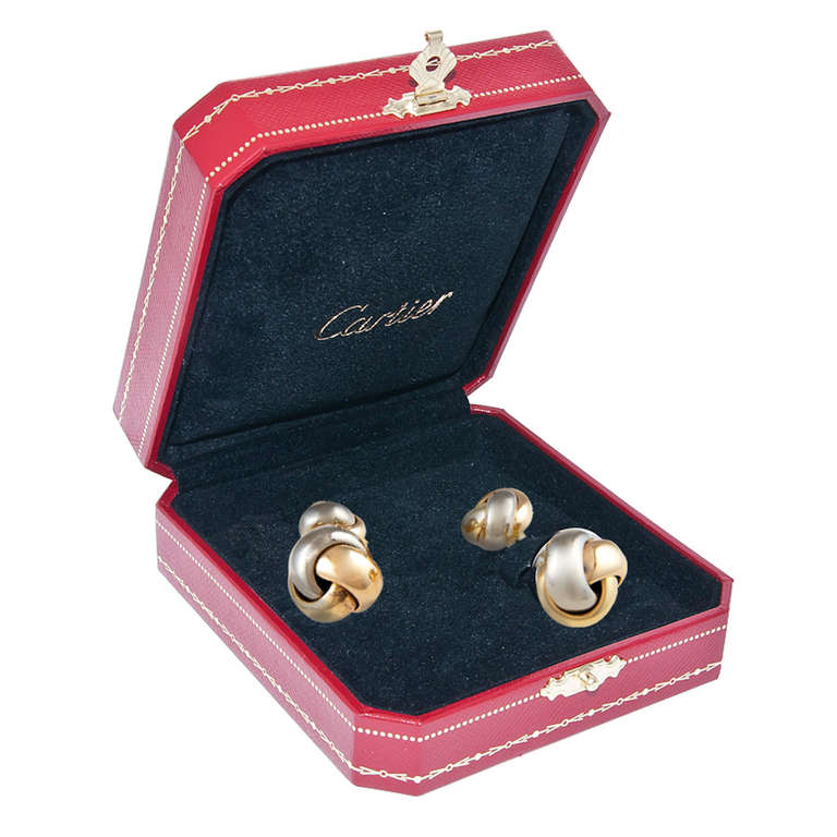 Cartier Two Color Gold Knot Cufflinks at 1stdibs