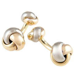 Cartier Two Color Gold Knot Cufflinks