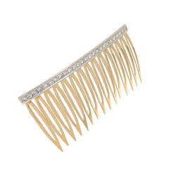 1970s Diamond Gold Hair Comb