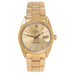 Rolex Yellow Gold Caliber 3035 Automatic Wristwatch Ref 15505