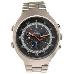 Vintage Omega Stainless Steel Flightmaster Chronograph Wristwatch Ref 145.026