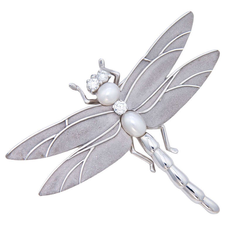 Tiffany & Co. Gem Set  and Gold Large Dragonfly Brooch