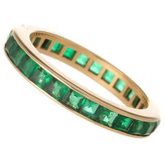 Retro Cartier  Emerald Gold Eternity Band Ring