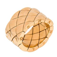 Chanel Matelasse Wide Yellow Gold Ring