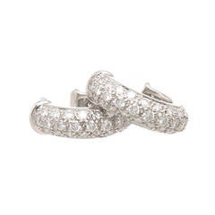 Cartier Diamond Platinum Hoop Earrings