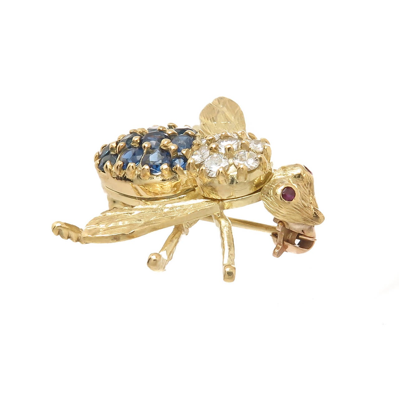 Women's Rosenthal Sapphire Diamond Gold Bee Brooch