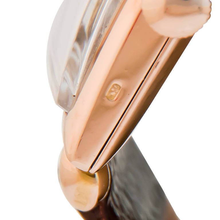 Quadratische Armbanduhr aus Roségold von Patek Philippe aus den 1940er Jahren Herren