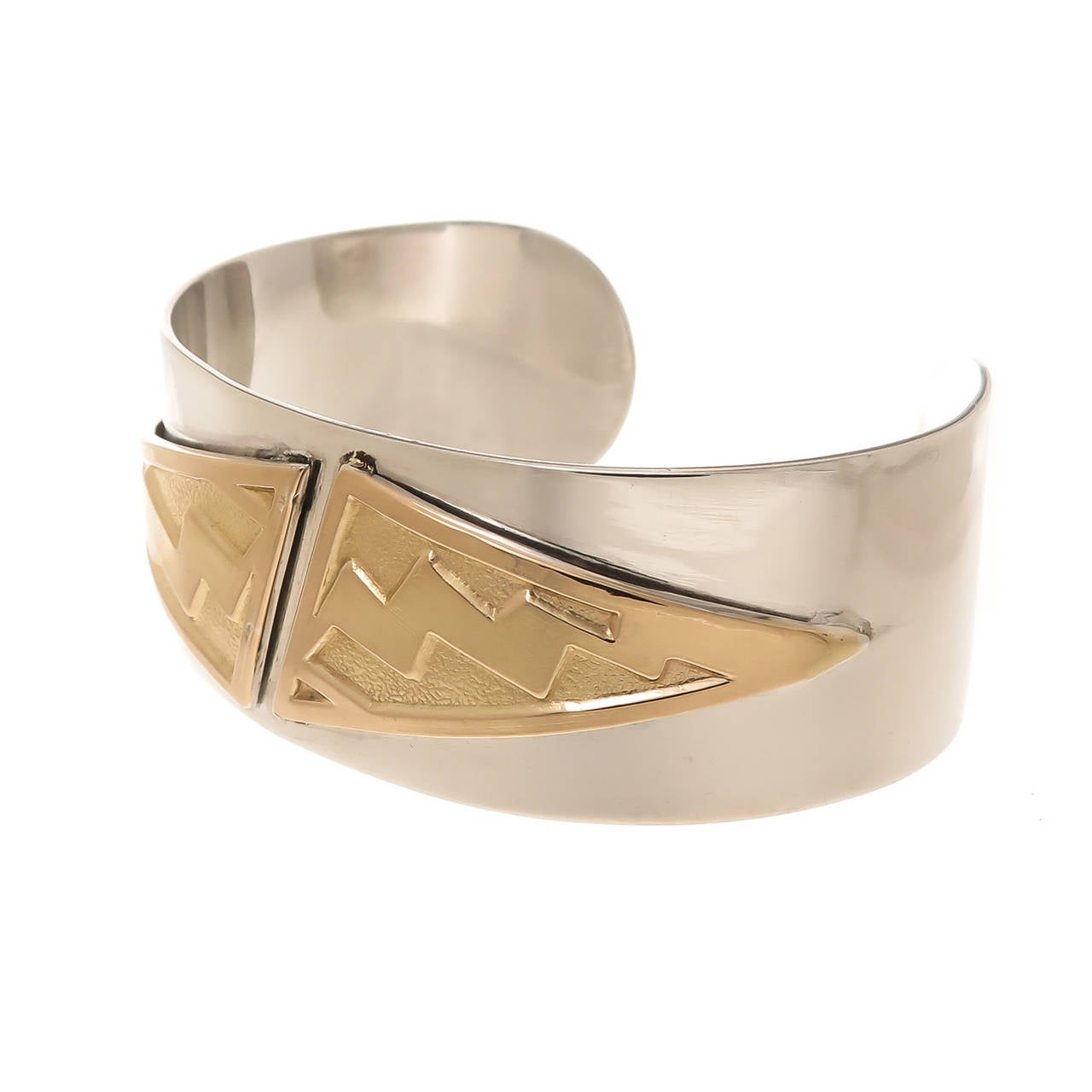 Ilias LaLaounis Gold and Silver Cuff Bracelet In Excellent Condition In Chicago, IL