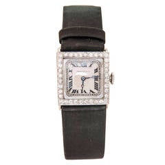 Meylan Lady's Platinum and Diamond Wristwatch Retailed by Dreicer & Co