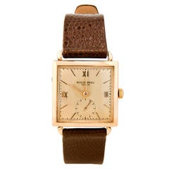 Patek Philippe Rose Gold Square Wristwatch circa 1940s