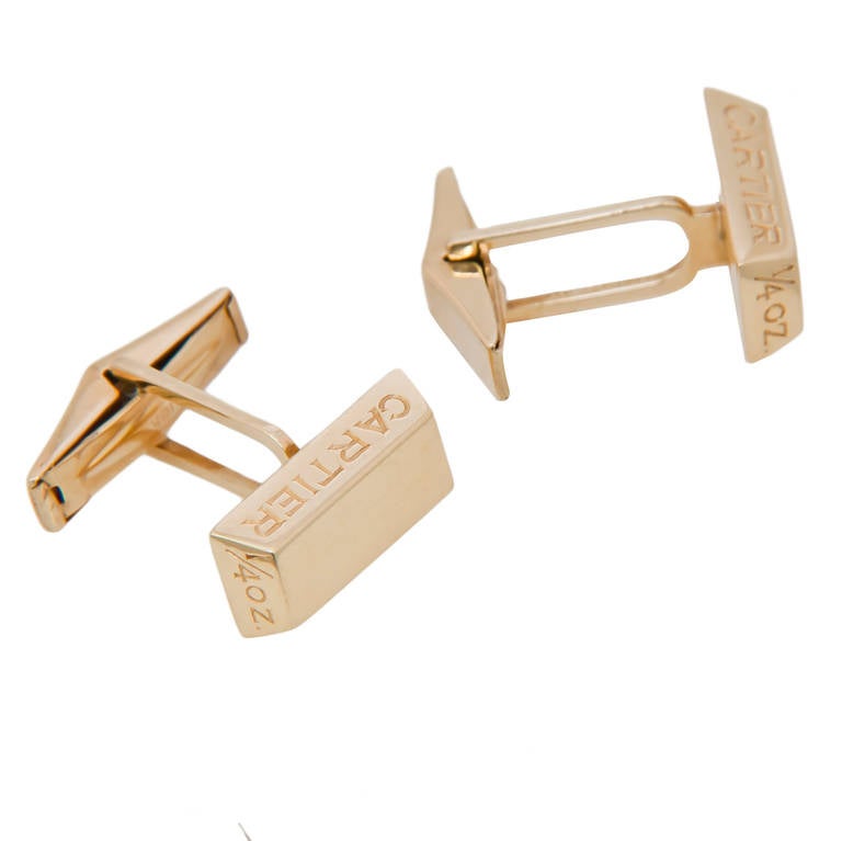 Cartier Gold Ingot Cufflinks