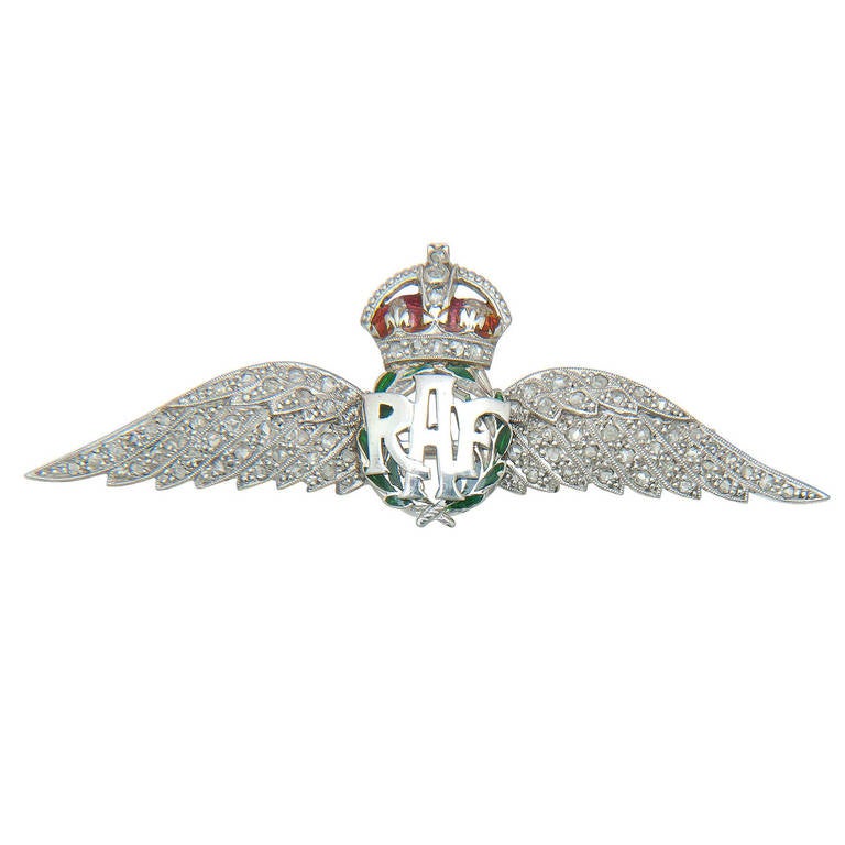 Royal Air Force Diamond Platinum Pin at 1stDibs