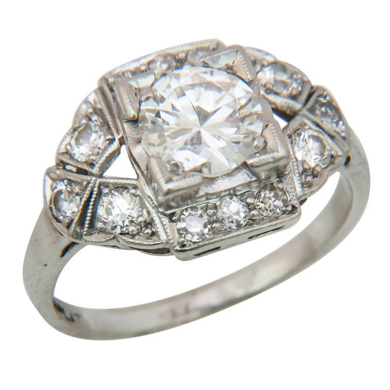 Diamond Platinum Engagement Ring circa 1920s