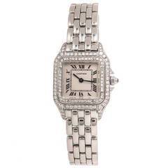 Cartier Lady's Stainless Steel Diamond Panther Quartz Wristwatch