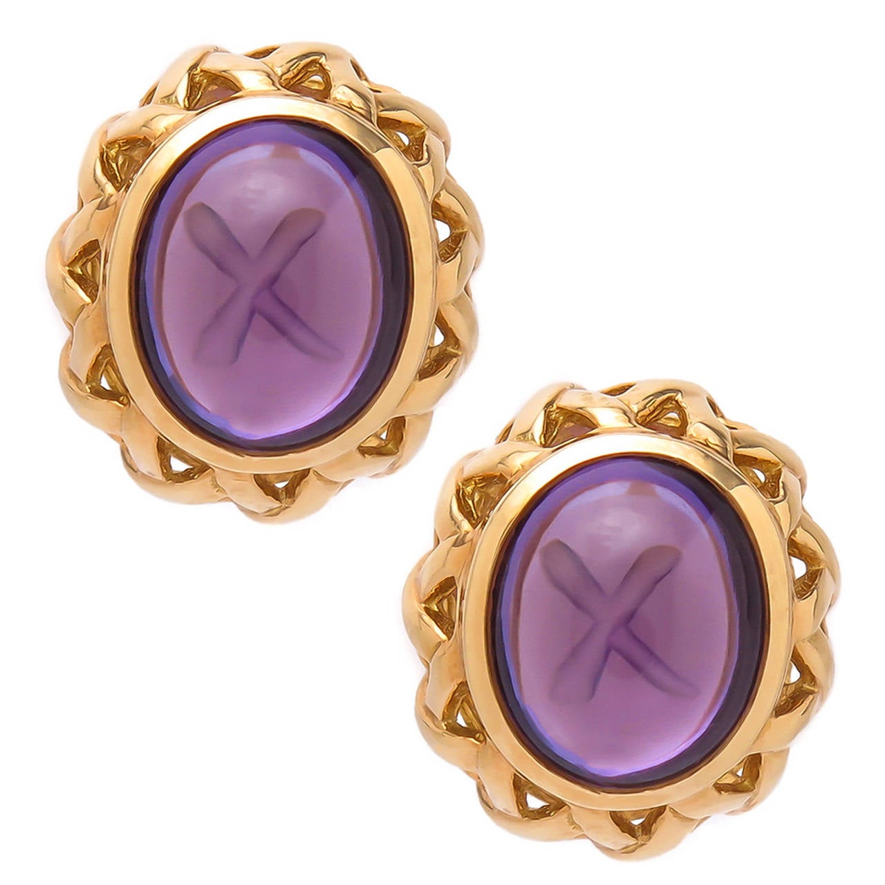 Tiffany & Company Paloma Picasso Gold and Amethyst Earrings