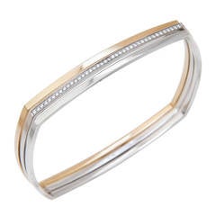 Tiffany & Co. Frank Gehry Diamond Gold Stacking Bracelets