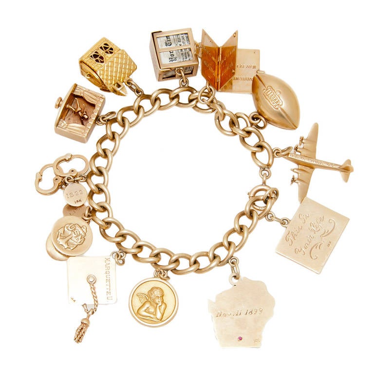 Television Show Presented Gold Charm Bracelet