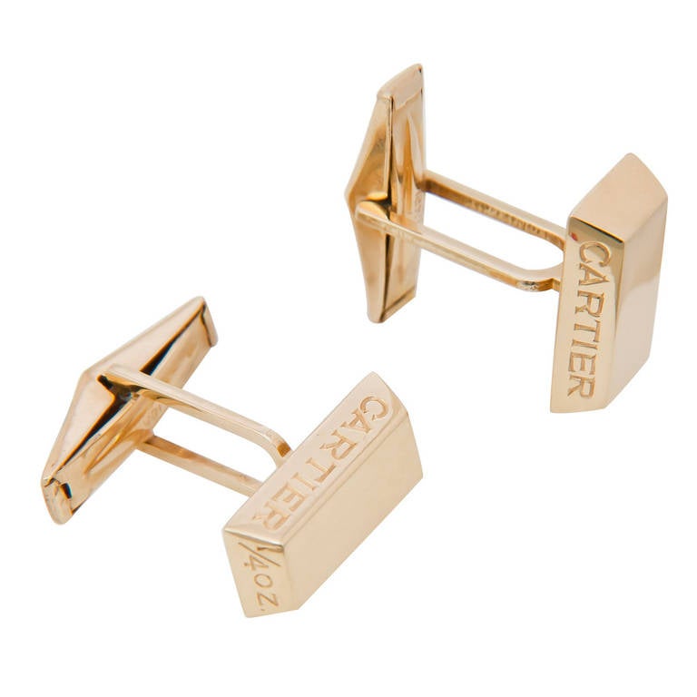 Cartier Gold Ingot Cufflinks at 1stDibs