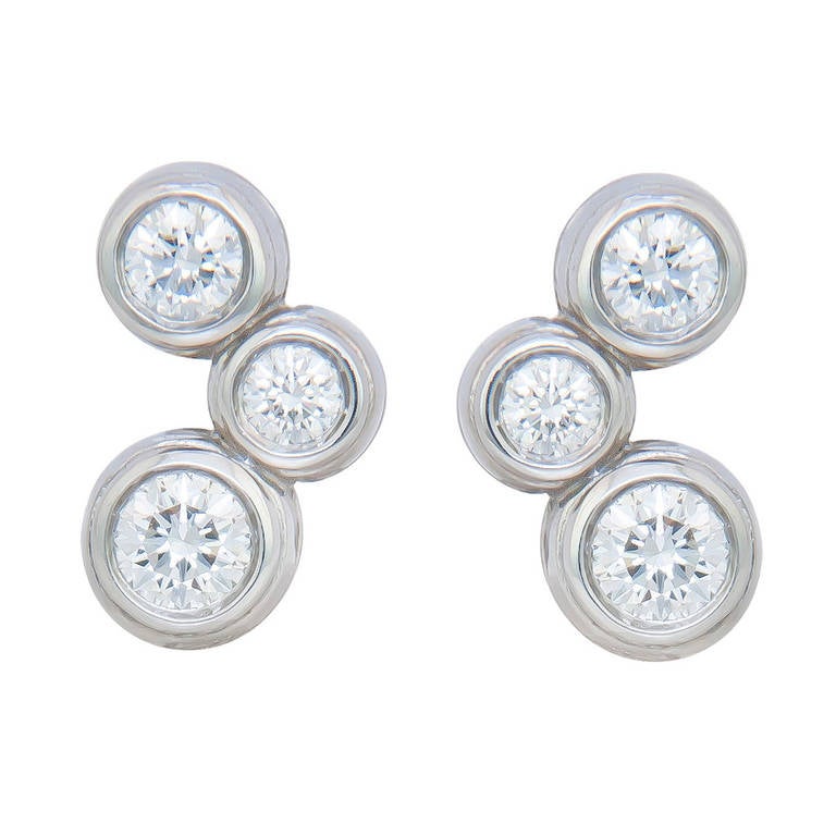 Tiffany & Co. Diamond Platinum Bubbles Earrings