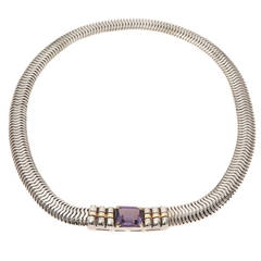 Cartier Amethyst Silver Gold Choker Necklace