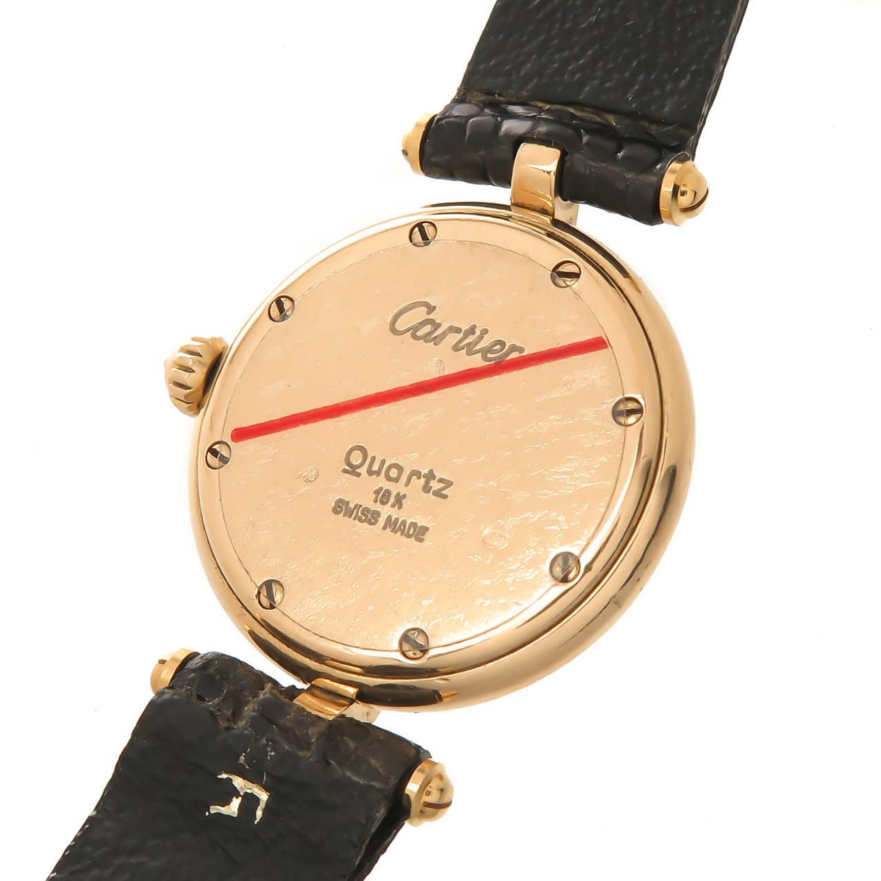 Cartier Lady's Yellow Gold Diamond Vendome quartz wristwatch In Excellent Condition In Chicago, IL