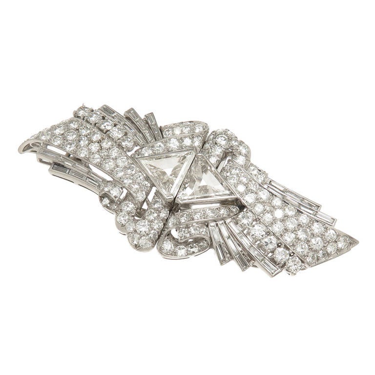 1930s Diamond Platinum Dress Clips