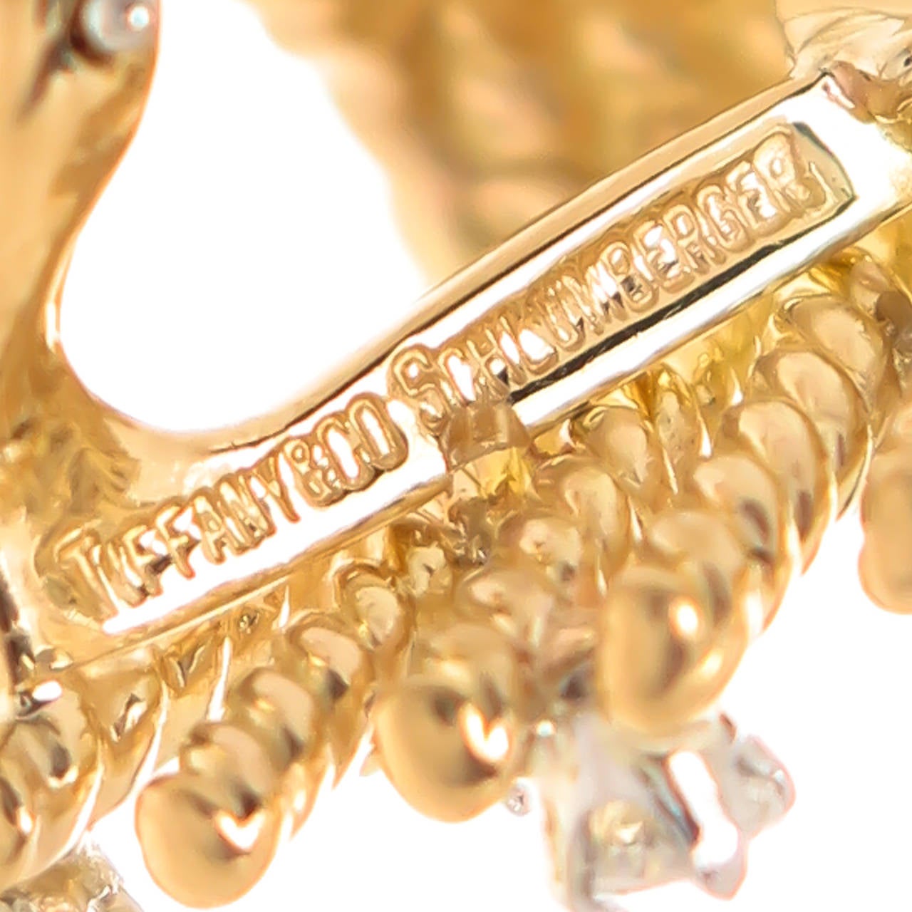 Tiffany & Co. Schlumberger Diamond Gold Earrings 1