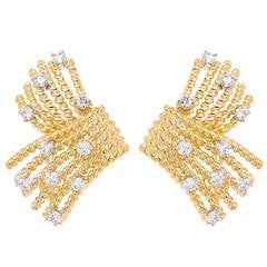 Tiffany & Co. Schlumberger Diamond Gold Earrings