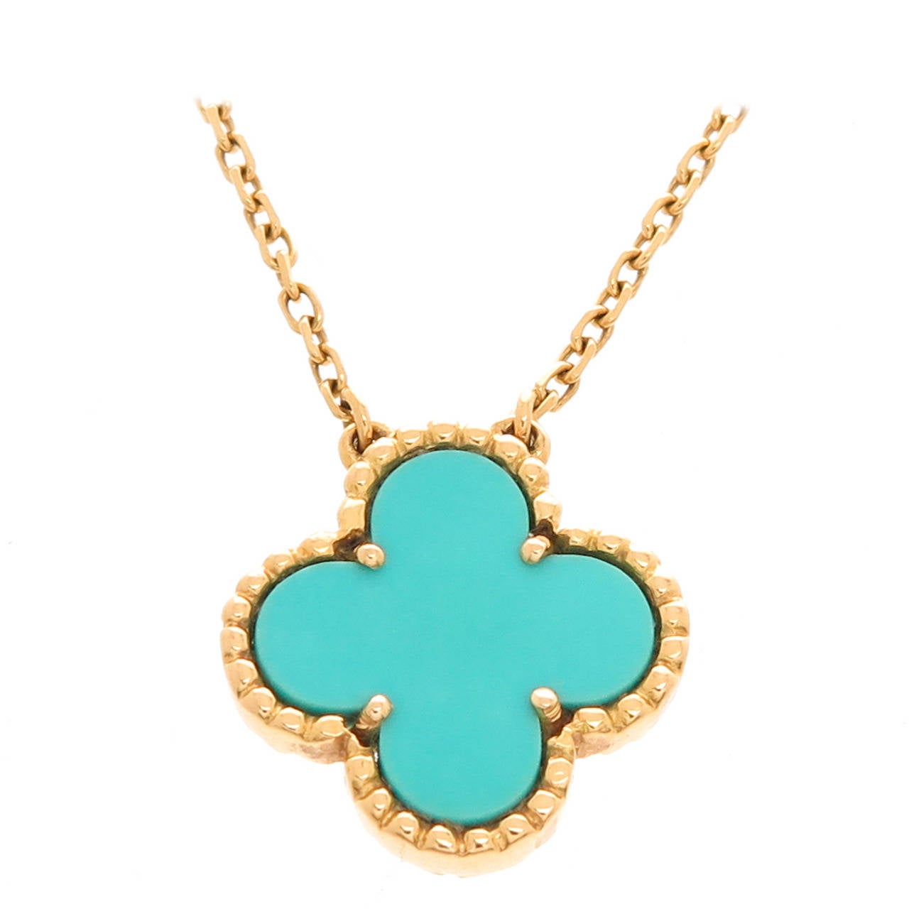 Van Cleef and Arpels Alhambra Yellow Gold Necklace at 1stDibs