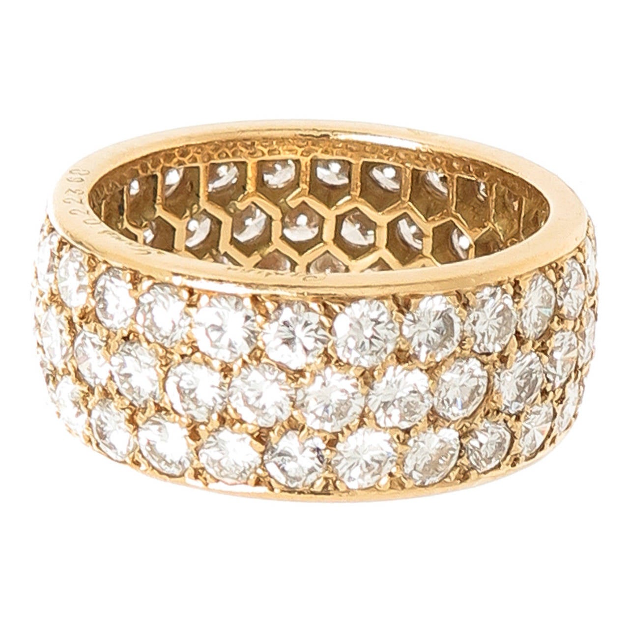 Cartier Wide Diamond Pave Band Ring at 1stDibs