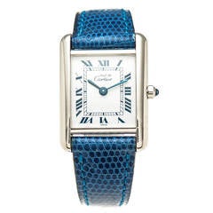 Cartier Lady's Sterling Silver Must de Cartier Tank Wristwatch