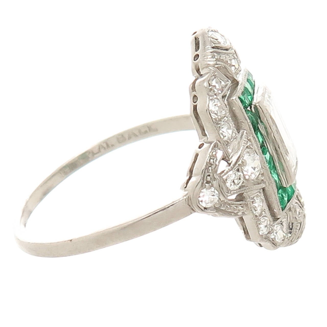 Antique Diamond Platinum Engagement Ring In Excellent Condition In Chicago, IL