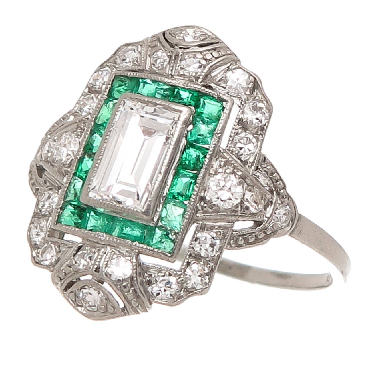 Antique Diamond Platinum Engagement Ring
