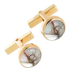 Tiffany & Co. Crystal Gold Fishing Lure Cufflinks