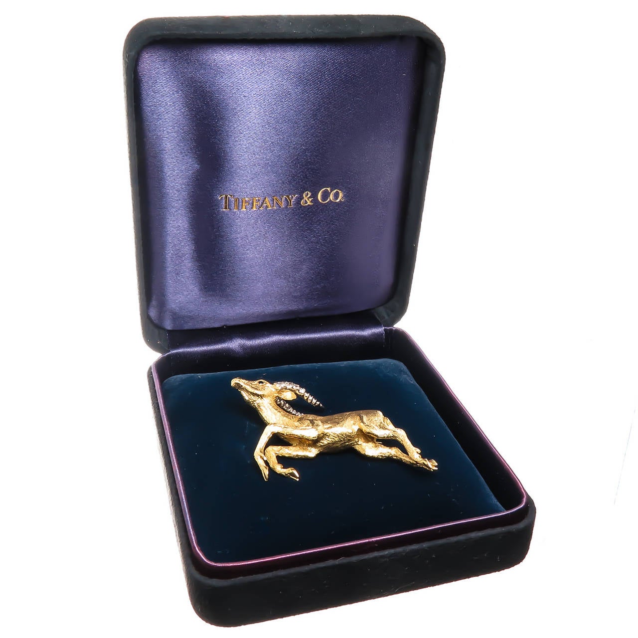 Tiffany & Co. Diamond Gold Gazelle Brooch 1