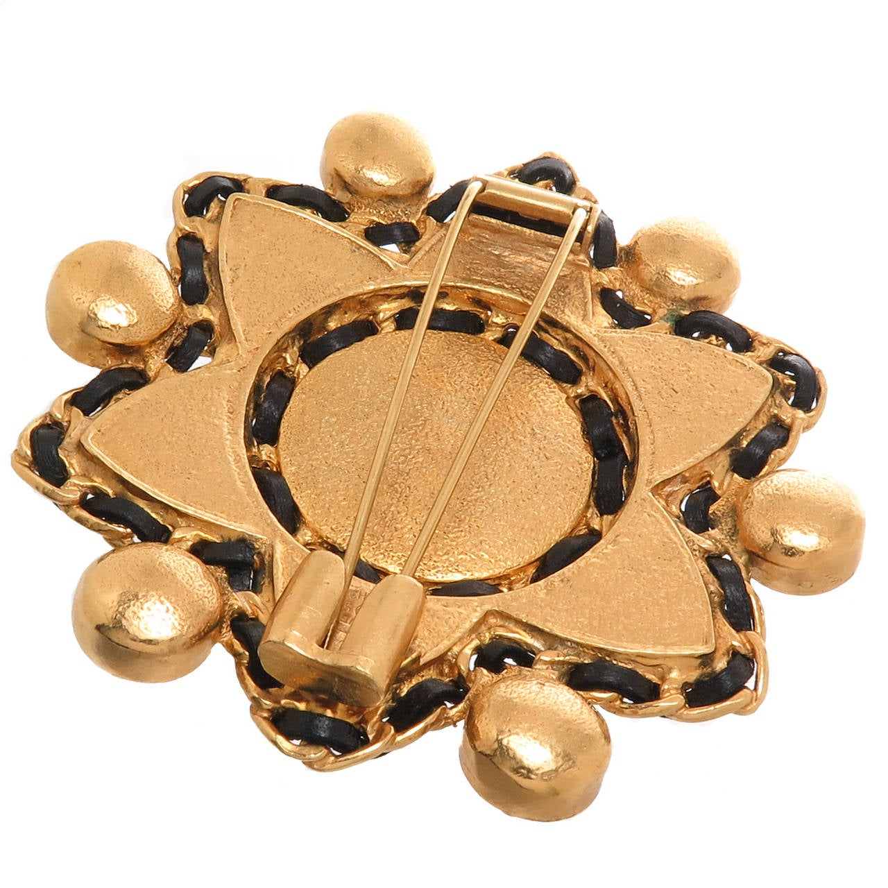 Chanel Gripoix Glass and Stone Set Large Brooch In Excellent Condition In Chicago, IL
