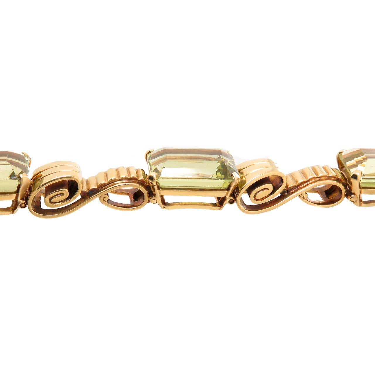 Women's Tiffany & Co. Light Green Quartz and Gold Bracelet