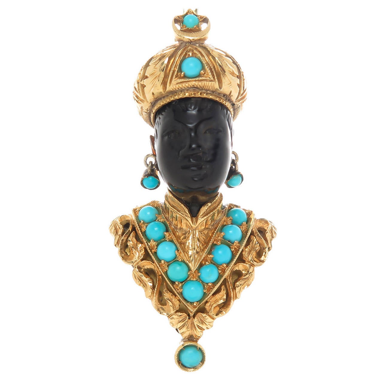 Nardi Blackamoor Gem Set Brooch at 1stdibs