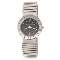 Bulgari Lady's Stainless Steel Tubogas Bracelet Watch circa 2000