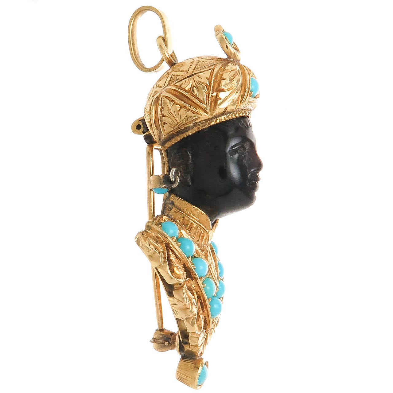 Nardi Blackamoor Gem Set Brooch at 1stdibs