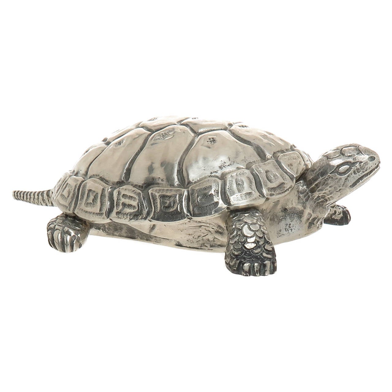 Buccellati Sterling Turtle Form Trinket Box In Excellent Condition In Chicago, IL
