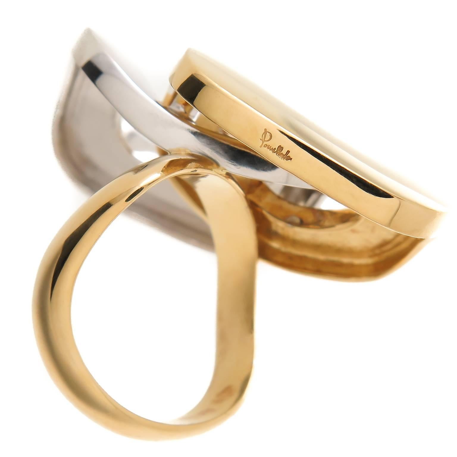 Pomellato Two Color Gold Ring In Excellent Condition In Chicago, IL
