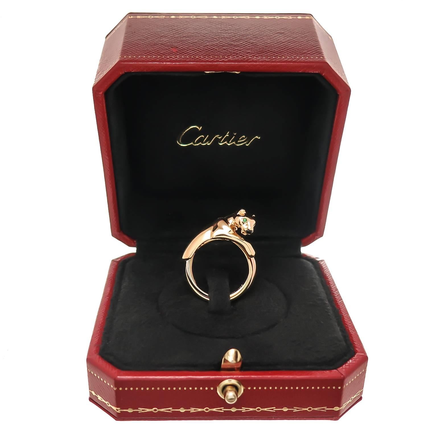 Women's or Men's Cartier Tricolor Gold Trinity Panther Ring