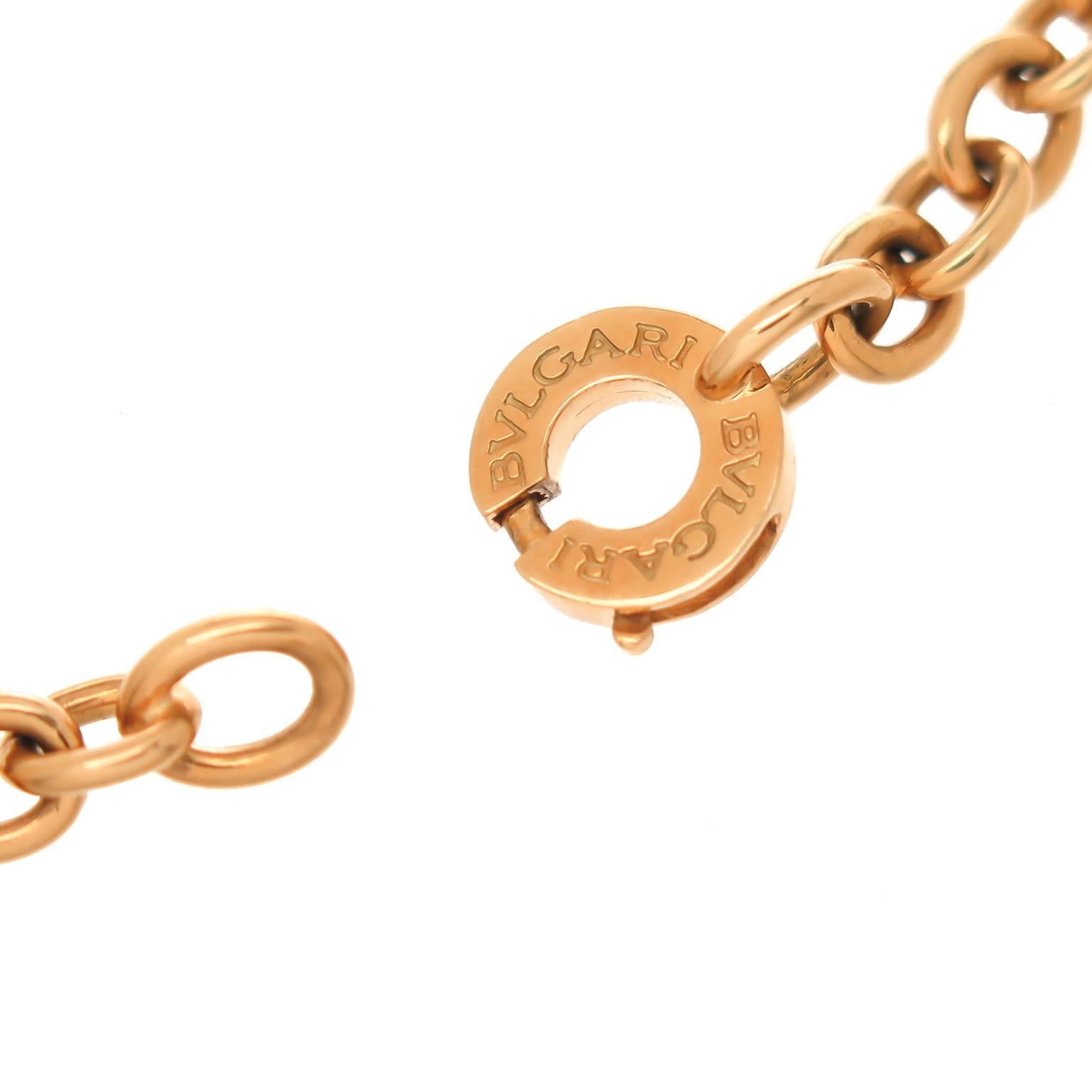 Women's Bulgari Gold Bracelet with Diamond Snowflake Charm