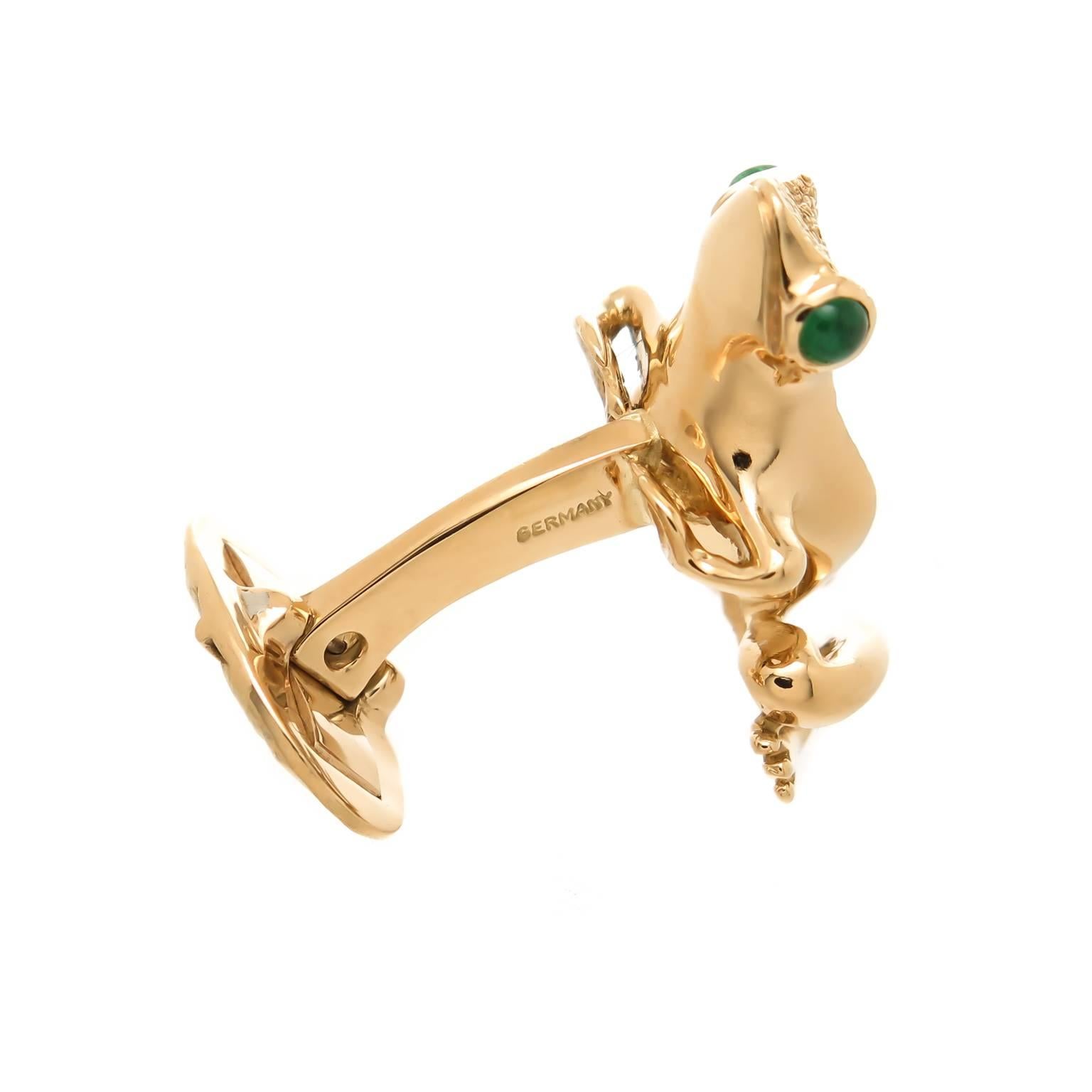 Tiffany & Co. Gem set gold Frog Cufflinks 1