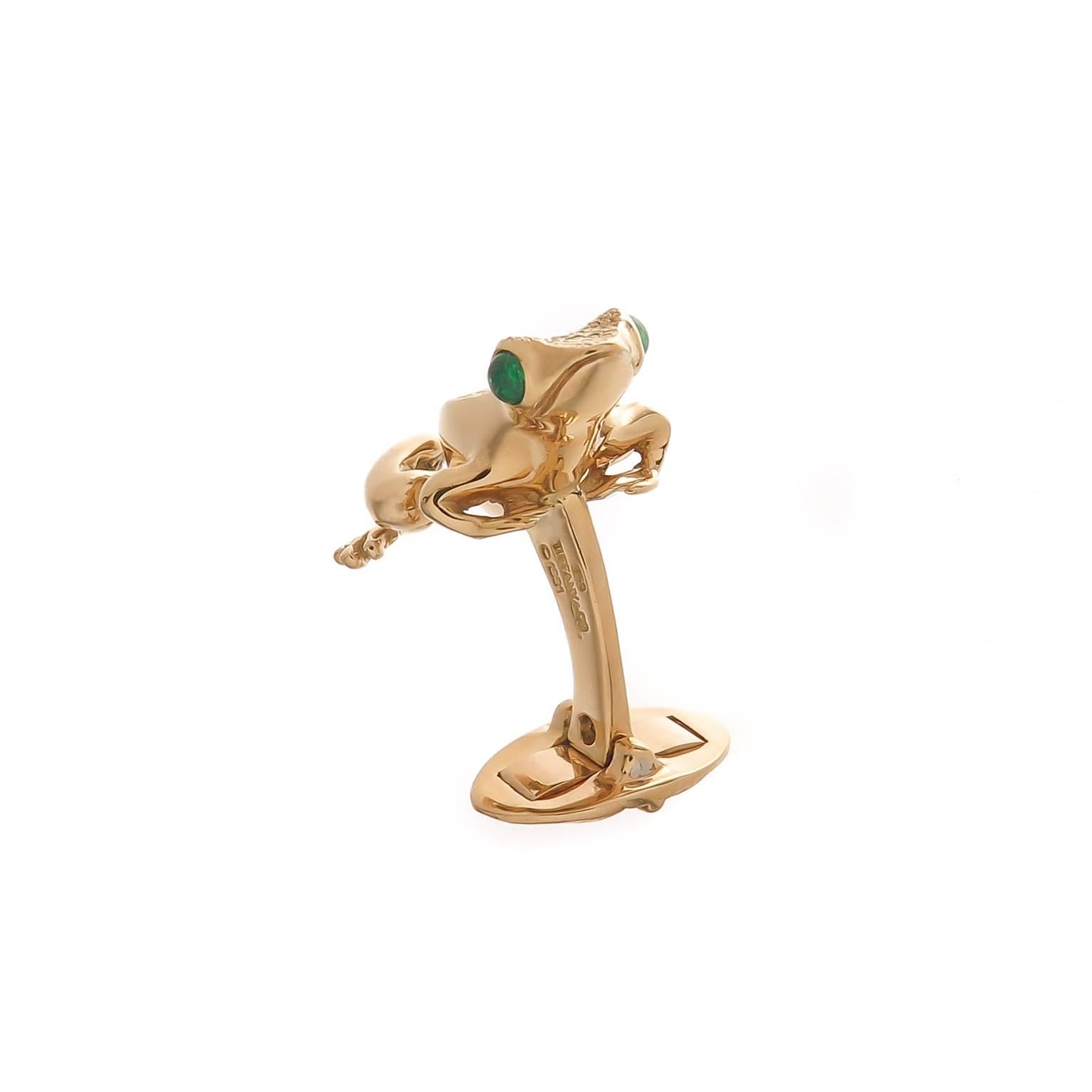 Men's Tiffany & Co. Gem set gold Frog Cufflinks